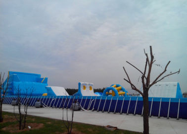 0.9 मिमी पीवीसी Tarpaulin के साथ ग्राउंड स्विमिंग पूल के ऊपर हटाने योग्य धातु फ्रेम