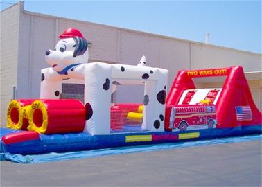 कार्टून Inflatable बाधा कोर्स, बच्चे बजाने के लिए कुत्ते Inflatable बाधा