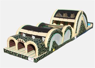 किराए के खेल का मैदान तीन लेन के साथ Inflatable सैन्य बाधा कोर्स