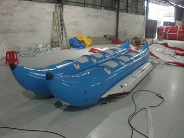 ब्लू Inflatable खिलौना नाव / 6 व्यक्ति पीवीसी Inflatable जल खेल केला नाव